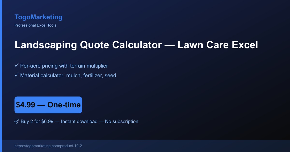 Landscaping Maintenance Quoting Tool (Yard Size, Services, Seasonal) preview