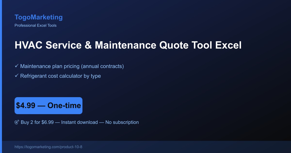 HVAC Service / Maintenance Quote & Agreement Generator preview
