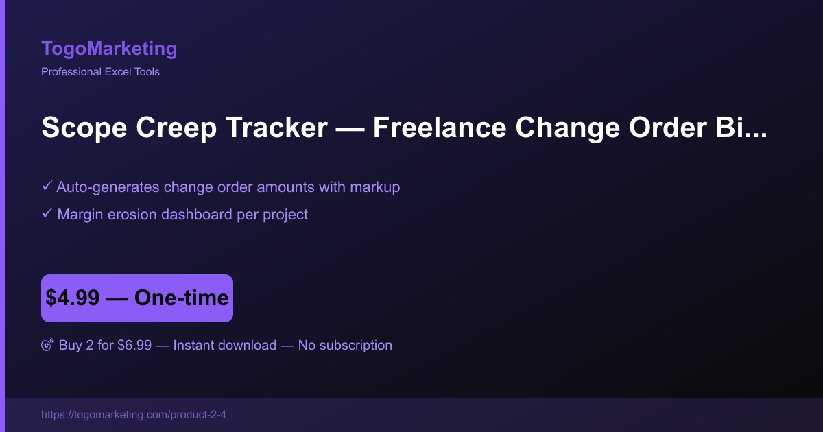 Scope Creep Tracker & Change Order Billing Calculator preview