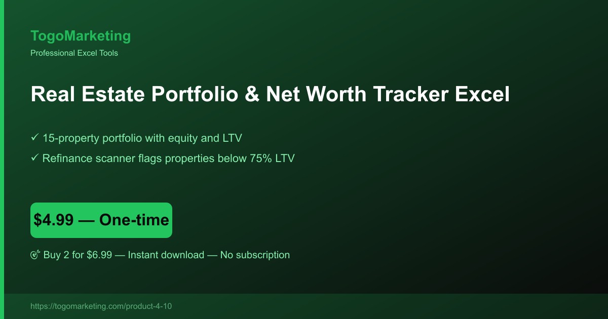 Real Estate Portfolio Summary & Net Worth Tracker preview