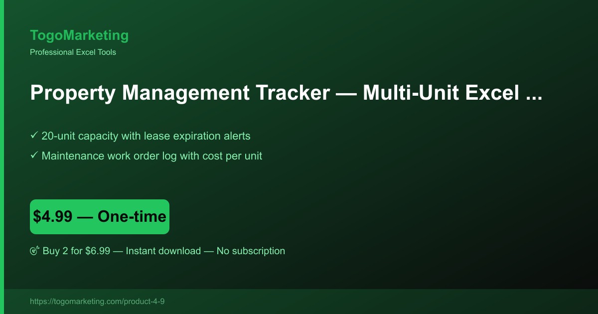 Property Management Income / Expense Tracker (Multiple Units) preview