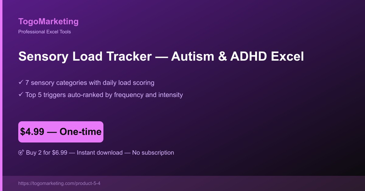 Sensory Load & Burnout Prevention Tracker preview