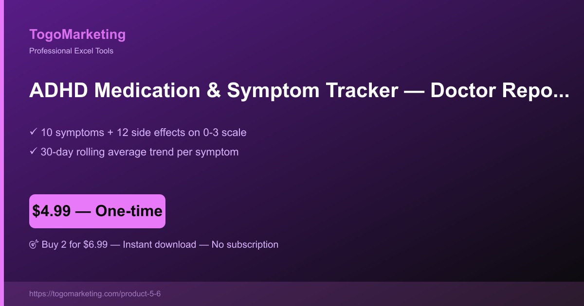 ADHD Medication & Symptom Tracking Journal preview