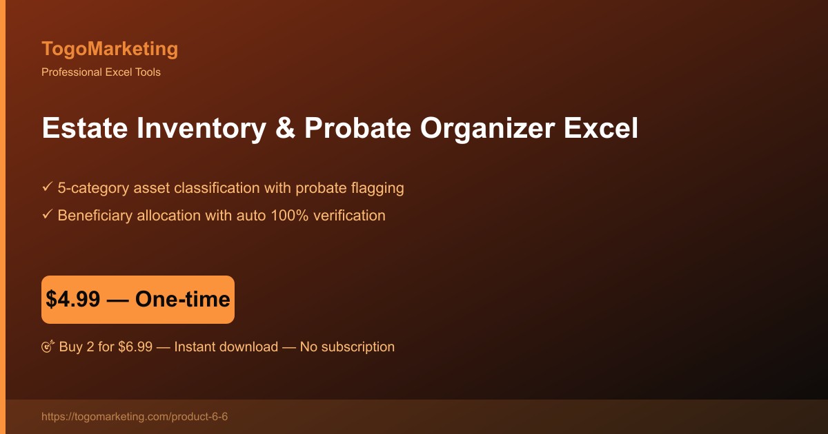 Estate Planning & Probate Inventory Organizer preview