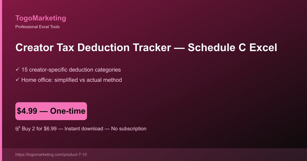 Creator Tax Deduction Tracker & Business Expense Categorizer preview