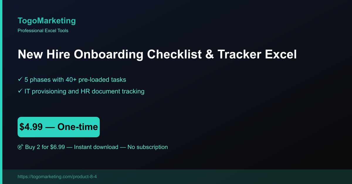 New Hire Onboarding Checklist & Training Progress Tracker preview